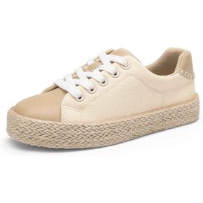 DREAM PAIRS Kid Boys Girls Sneakers Canvas Espadrille Lace Up Walking Casual Shoes