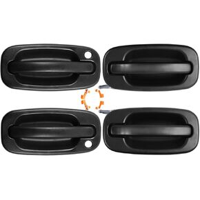 مقابض الباب الخارجية اليسرى واليمين مع ثقب مفتاح ، متوافق مع 1999-2007 Chevy Silverado Suburban Tahoe Avalanche GMC Sierra Yukon Escalade ، يحل محل# 15034985 ، 15034986