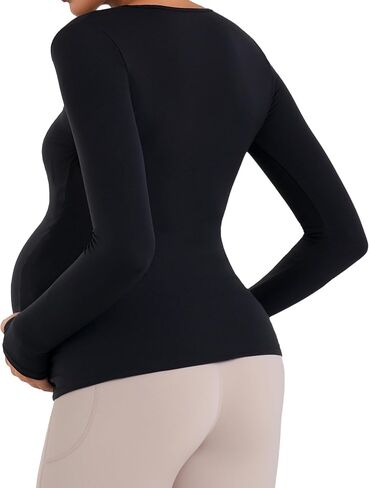 Sunzel Sunzfly Maternity Long Sleeve Shirts for Women, Pregnancy Clothes Tops with Crew Neck, Soft Athletic Yoga Casual Tee in Saudi Arabia