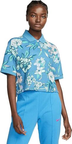 Nike Women's Printed Polo Shirt (Light Dew/Blustery) Size M in Saudi Arabia