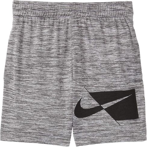 شورت رياضي من Nike للأطفال الصغار باللون الرمادي الدخاني الشبكي، خفيف الوزن، أسود/رمادي دخاني منقط، حزام خصر مطاطي، جيوب أمامية، طراز 76H472/لون G9Y، مقاس طفل صغير 2T in Kuwait