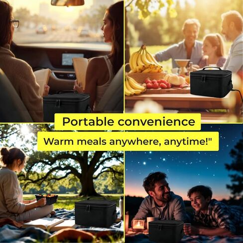 Skywin Portable Car Food Warmer with Vehicle Plug, Car Microwave Alternative, Mini Electric Heated Oven Lunch Box for Vehicle, Like Car, Truck, Includes Stainless Steel Container in Kuwait