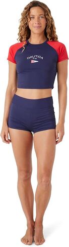 Nautica للسيدات Rashguard-سريع الجفاف ، UPF+، قميص السباحة ، حمام السباحة ، الشاطئ ، المشي لمسافات طويلة ، اليوغا ، الكرة الطائرة in Saudi Arabia