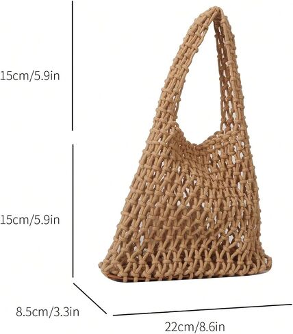 QWINEE Women's Crochet Clutch Purse Hollow Out Handbag Square Causal Beach Vacation Bag in Saudi Arabia