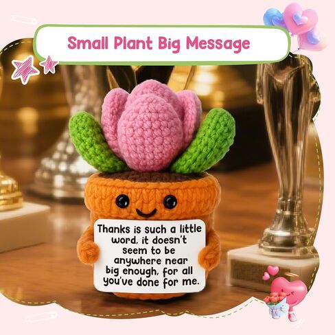Funny Leaving Gifts for Women Men | Crochet Succulent with Humor Message | Cute Office Desk Decor, Novelty Coworker Friend Farewell Retirement Gag Gift Heartbreak,Goodbye Breakup in Saudi Arabia