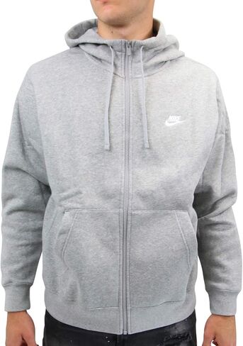 Nike Men's Sportswear Club Fleece Full Zip Hoodie, Fleece Zip-Up Hoodie Men, White/White/Black, XS in Saudi Arabia