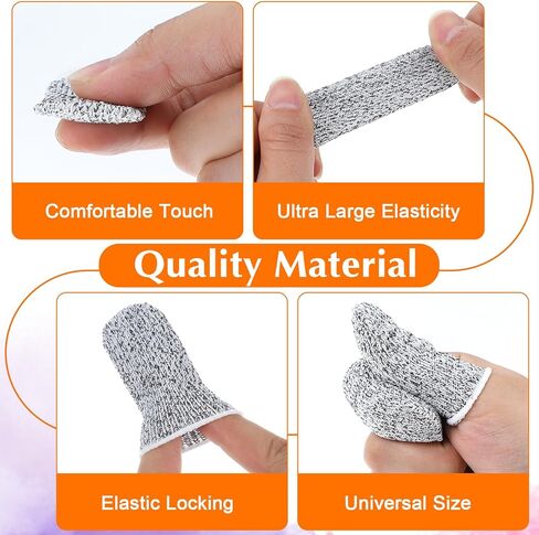 24pcs مقطوعة الأصابع المقاومة ، واقي إصبع القابل لإعادة الاستخدام الإبهام ، واقي ، واقي ، واقي إصبع مضاد للانزلاق ، حماة نحت أعمال المطبخ (رمادي) in Kuwait