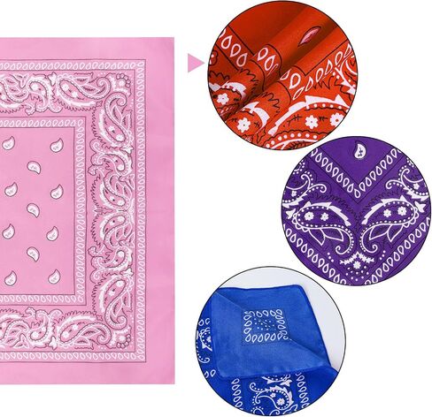 48 حزمة Bandanas للنساء الرجال رعاة البقر باندانا منديل رئيس مجلس الرأس القناع الجزء الأكبر لأزياء الحفلات in Kuwait