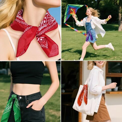 48 حزمة Bandanas للنساء الرجال رعاة البقر باندانا منديل رئيس مجلس الرأس القناع الجزء الأكبر لأزياء الحفلات in Kuwait