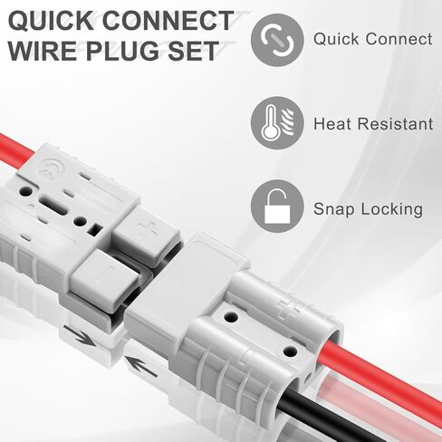 Electric Forklift Charging Plug,Battery 1 to 2 Splitter Quick Connect Disconnect Connector 50A Jumper Battery Harness 10AWG Cables Fits for Electric Forklifts, Battery Carts in Saudi Arabia
