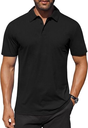 COOFANDY Men's Polo Shirts Short Sleeve Moisture Wicking Golf Shirt Fashion Casual Collared T-Shirt in Saudi Arabia