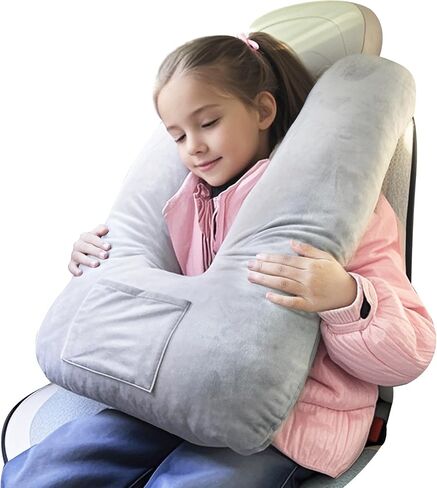 Car Pillow for Kids, Travel Pillow for Car, Toddler Travel Pillow for Sleeping Carseat Pillow for Adults, Removable and Washable Covers, Long Car Ride Essentials,Grey in Saudi Arabia