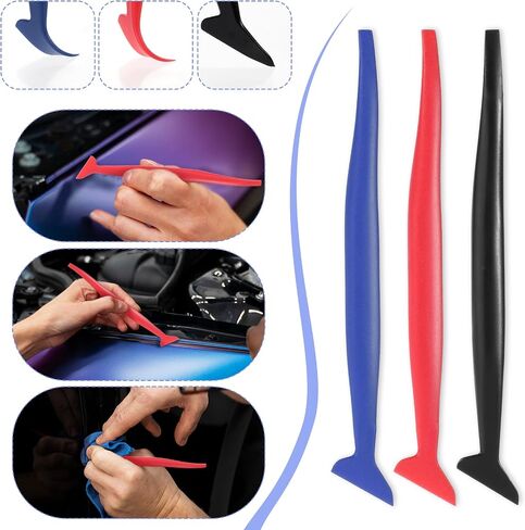 6 PCS Car Micro Squeegee Curves Slot Tint Tool Set 3 في 1 أدوات التغليف فينيل تلقائية فينيل تغلف مقطورات صغيرة مرنة مع صلابة مختلفة لتثبيت تلتفات السيارة in Kuwait