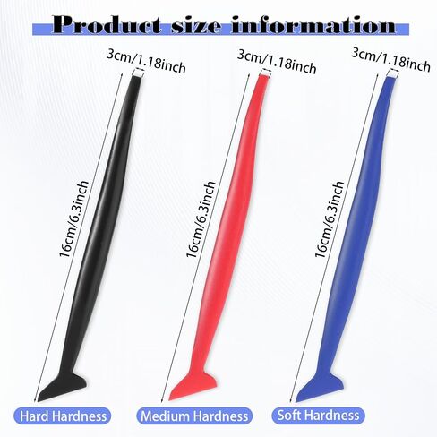 6 PCS Car Micro Squeegee Curves Slot Tint Tool Set 3 في 1 أدوات التغليف فينيل تلقائية فينيل تغلف مقطورات صغيرة مرنة مع صلابة مختلفة لتثبيت تلتفات السيارة in Kuwait