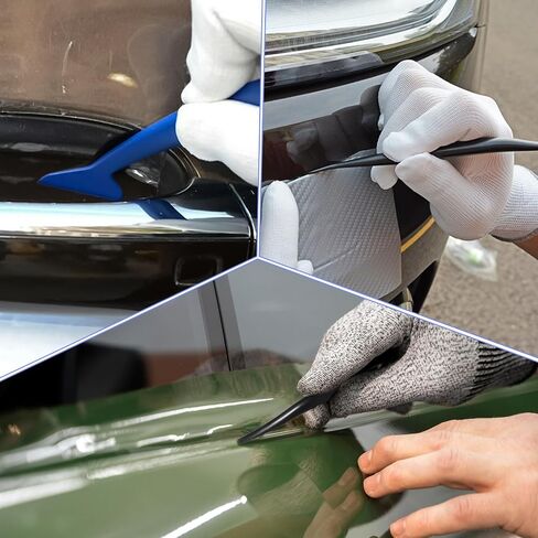 6 PCS Car Micro Squeegee Curves Slot Tint Tool Set 3 في 1 أدوات التغليف فينيل تلقائية فينيل تغلف مقطورات صغيرة مرنة مع صلابة مختلفة لتثبيت تلتفات السيارة in Kuwait
