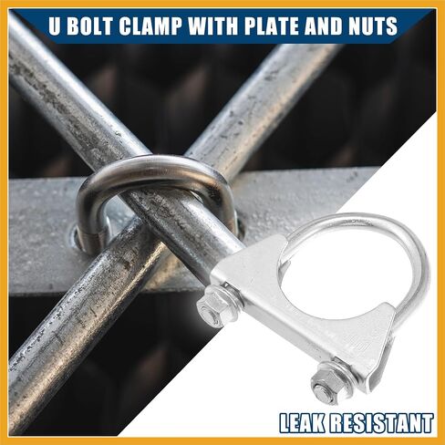 مشابك عادم Clamp Clamp/كاتم الصوت للسيارة RV Truck Boat/DANENT MILD Steel 1.75 "ID 45mm/4 PCS Silver Tone Pluty in Saudi Arabia