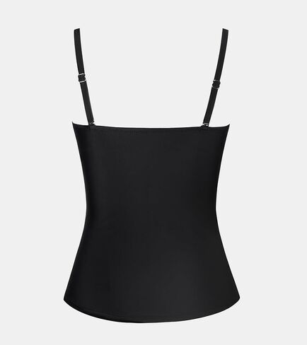 CUPSHE Women's Tankini Top Swimsuit Only Sweetheart Neck Wrapped Front Bandeau Bathing Suit Top Ruched Removable Straps in Saudi Arabia