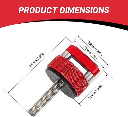 Quick Release Aluminum Hardtop Bolts, Thumb Screws for Hardtop Removal, Compatible with 2007-2018 Wrangler JK, 2018-2022 JL & Gladiator JT, Durable Alloy, Red/Black/Blue, 6-Pack (Red) in Saudi Arabia
