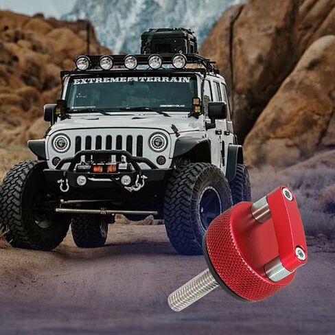 Quick Release Aluminum Hardtop Bolts, Thumb Screws for Hardtop Removal, Compatible with 2007-2018 Wrangler JK, 2018-2022 JL & Gladiator JT, Durable Alloy, Red/Black/Blue, 6-Pack (Red) in Saudi Arabia