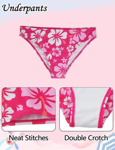 Happy Cherry Swimsuits for Teen Girls Bikini Cute Bathing Suits Kids Tropical Floral 3 Piece Swim Suits with Shorts Skirt in Saudi Arabia