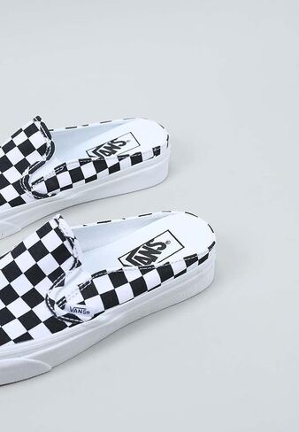 Vans Men's Classic Slip On Sneaker, (Mule) Checkerboard Black/True White, Size in Saudi Arabia