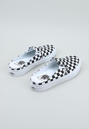 Vans Men's Classic Slip On Sneaker, (Mule) Checkerboard Black/True White, Size in Saudi Arabia