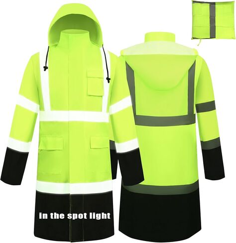 سلامة المعطف المطرور عمل للرجال مقاوم للماء مع القاع الأسود ، معاطف المطر الداخلية الشبكة عالية الرؤية معدات المطر in Kuwait