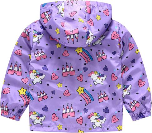 Toddler Girls Boys Cartoon Lightweight Jackets Spring Hooded Windbreaker Summer Zip Up Outerwear in Kuwait