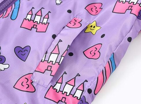 Toddler Girls Boys Cartoon Lightweight Jackets Spring Hooded Windbreaker Summer Zip Up Outerwear in Kuwait