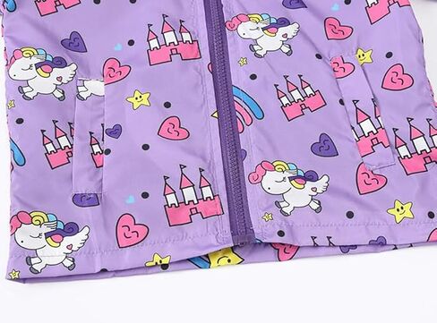 Toddler Girls Boys Cartoon Lightweight Jackets Spring Hooded Windbreaker Summer Zip Up Outerwear in Kuwait