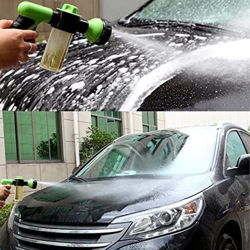 Car Soap Foam Gun,Water Hose Soap Dispenser,Car Wash Foam Gun,Spray Nozzle Sprayer Gun High Pressure Foam Water Spray Gun 8 Spray Patterns Built-in Soap Dispenser in Saudi Arabia