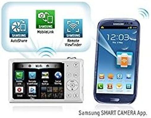 Samsung DV150F 16.2MP Smart WiFi Digital Camera with 5x Optical Zoom and 2.7" main and 1.48" front Dual LCD Screens (White) in Saudi Arabia