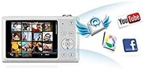 Samsung DV150F 16.2MP Smart WiFi Digital Camera with 5x Optical Zoom and 2.7" main and 1.48" front Dual LCD Screens (White) in Saudi Arabia