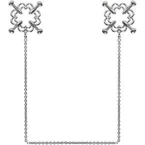 Adjustable Metal Chain Clips Non Piercing Nipple Rings for Women Stainless Steel Body Chain Weighted Clamps Fake Nipple Piercing Jewelry for Party Cosplay