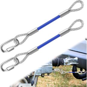 2 Pcs Trailer Safety Cable Extension, Trailer Safety Towing Cables with Snap Hook 13.5" Extension Safety Cables, 12000 Lbs Loading