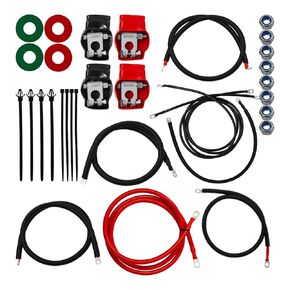 2298-90 Battery Cable Kit for 1999-2003 Ford Superduty F250 F350 Excursion 7.3L Power Stroke Diesel Engine 2/0 Wire with 90 Degree Bend Atstarter 2C3Z14300CA