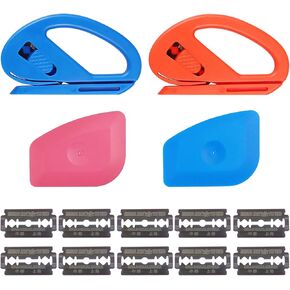 2PCS Wrapping Paper Cutter With 2 Squeegee & 10 Replaceable Blades, Vinyl Film Cutter for Window Tint, Car Wrap, Craft Making, Gift Wrap