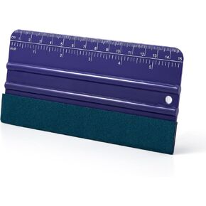 FOSHO Purple Felt Squeegee Vinyl Wrap Tool, Built-in Ruler 6"x3" Scratch-Free Vinyl Scraper for Sticker, Decal, Craft and Wallpaper Application Window Tint Tool