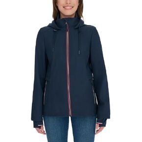 Tommy Hilfiger Women’s Lightweight Stand Collar Windbreaker (Navy,X-Large)