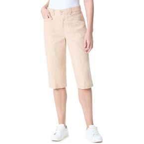 Gloria Vanderbilt Women's High Rise Ribbed Waist Cargo Skimmer Short Standard