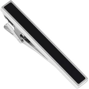 Silver Gold Gunmetal Onyx Tie Clip Tie Bar Made in Japan