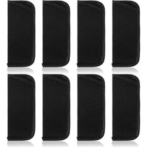 8Pcs Slip in Eyeglasses Cases, Reading Glasses Pouch, Fabric Spectacle Pouch, Soft Slim Glasses Slip in Glasses Sleeve, Black Eye glasses Pouch Bag