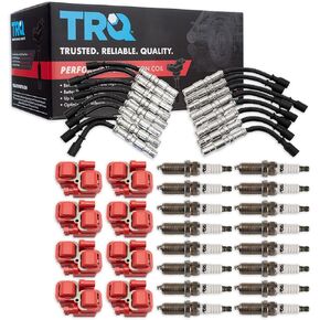 TRQ Ignition Kit Ignition Coil Spark Plugs Wire Set Compatible with 98-08 Mercedes-Benz
