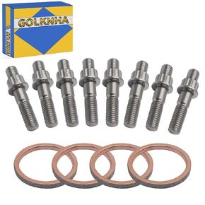 Titanium Stud Bolt Gaskets Kit Compatible with Yamaha YZF R6 2006-2020 OEM# 4FM-14613-00-00 95612-08625-00 90179-08410-00