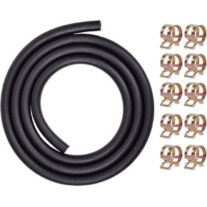 5/16 Fuel Hose 300PSI 5Ft ID 8mm x OD 14mm Fuel Line Hose Kit Include 8 Stainless Clamps Fit for Small Engine Equipment such as Mowers, Tractors, Snow Blowers, Dirt Bikes