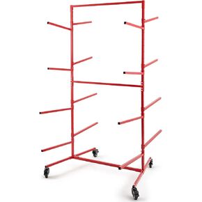 Blulu Floor Mobile Bumper Storage Rack Heavy Duty Double Sided Bumper Storage Dolly with Wheels for Automobile Parts Adjustable Design Maximize Space Utilization Mobile Bumper Stand