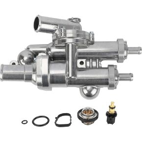 68003582AB Upgrade Aluminium Thermostat Housing Assembly Compatible with 11-14 Chrysler 200,07-10 Sebring/Dodge 08-14 Avenger,07-12 Caliber,09-20 Journey/08-17 Jeep Compass,Patriot Replace 4884571AB