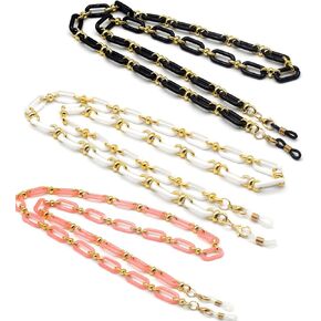 Eyeglass Chain, 3PCS Acrylic Sunglasses Chain Reading Glasses Holders for Women
