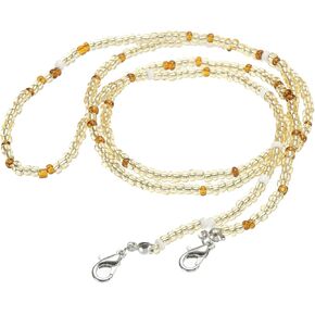 HARFINGTON Eyeglass Chain, 30" Beaded Sunglasses Strap Holder Around Neck Eyewear Retainer Chain Hat Strap Lanyard, Khaki
