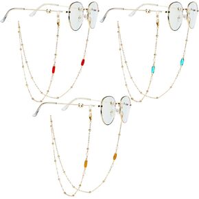 Agloo 3 PCS سلاسل النظارات المزينة للنساء ， سلاسل النظارات الشمسية ， النظارات الحبل الحبل ， 2025 جديد